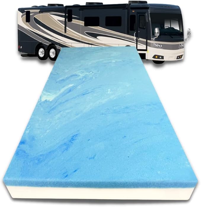 FoamRush 6-Inch Truck (36" x 76") Gel Memory Foam Mattress Replacement, Medium Firm, Comfort Pressure Relief, Made in USA, Camper Trailer RV Travel, Cover Not Included