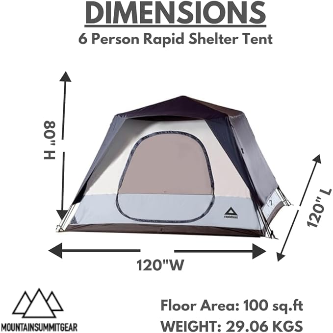 Caddis Rapid 4/6-Person Pop Up Tent for Easy Setup, 4/6 Person Capacity for Camping, by Caddis Sports Inc.