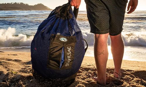 Stahlsac Panama Mesh Backpack: Convienent 103L size, ideal for dive gear, dry pockets, BLACK