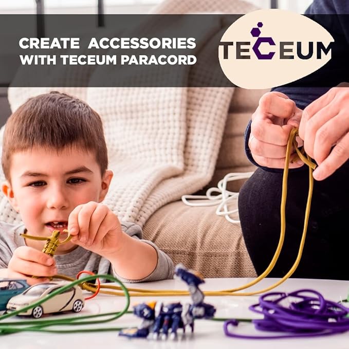 TECEUM Heavy Duty Rope 1000 – 1000ft / 200ft / 100ft / 50ft – 40+ Colors – Utility Rope for Survival & Camping Gear – Nylon String, Camping Rope, para Cord, Utility Nylon Rope, Tent Cord