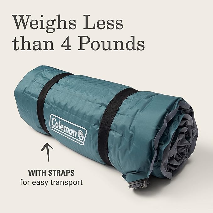 Coleman Silver Springs Self-Inflating Camping Sleep Pad Lightweight Camp Pad with Insulated Foam and Durable Coating Comfortable Sleeping Pad with Easy Inflation