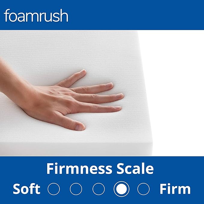 FoamRush 6-Inch Bunk (48" x 75") High Density Foam RV Mattress Replacement with Cotton Cover, Medium Firm, Pressure Relief, Travel Camper Trailer Truck, Made in USA, CertiPUR-US Certified