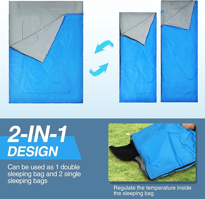 REDCAMP Ultra Lightweight Sleeping Bag for Backpacking, Comfort for Adults Warm Weather, with Compression Sack