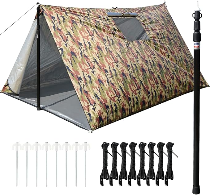 LYN Extra Large Zipper Reusable Survival Emergency Shelter Tent,Thermal Waterproof Fireproof Lightweight Bugout, with ParacordâStake for Camping,First Aid,Hiking&Bushcraft