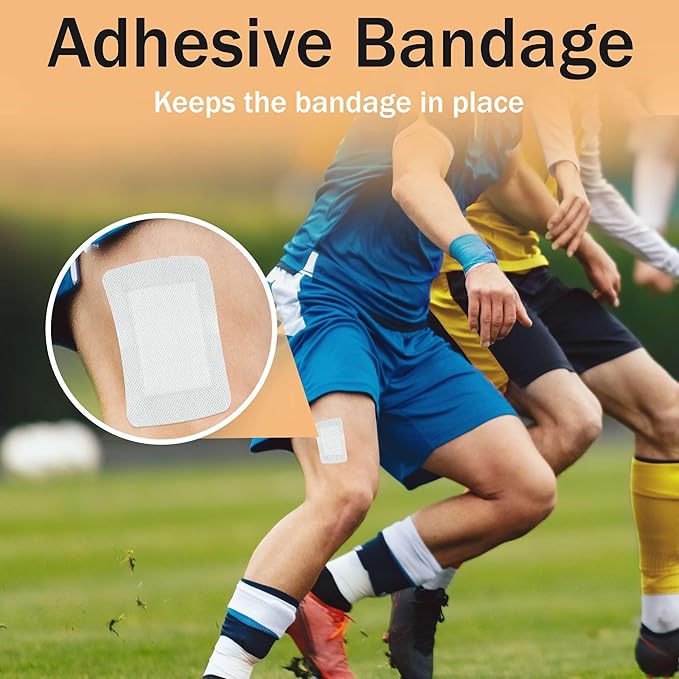 Bordered Gauze Island Dressing 4x8-25 Adhesive Gauze Pads for Wound Protection - Good for Hospitals, Medical Facilities, First Aid Kits, and More