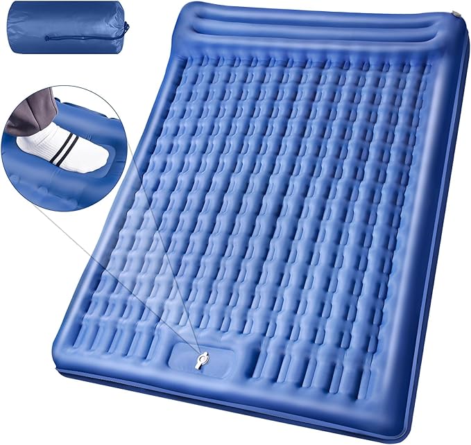 Camping Sleeping Pads,Extra Thick 5 Inch Inflatable Sleeping Mat with Pillow Built-in Pump,Oversized Air Mattress Super Portable for Backpacking Hiking, Tent, Traveling