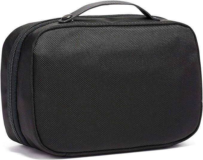 TUMI - Alpha 3 Split Travel Kit - Luggage Accessories Toiletry Bag for Men and Women with Embossed Leather Carry Handle - Black
