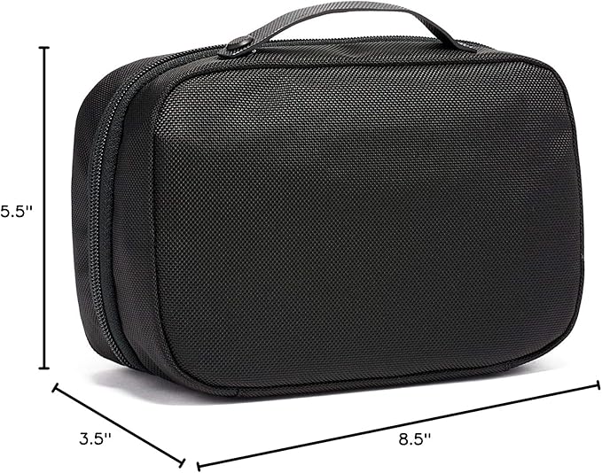 TUMI - Alpha 3 Split Travel Kit - Luggage Accessories Toiletry Bag for Men and Women with Embossed Leather Carry Handle - Black