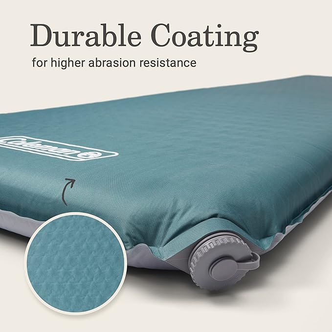 Coleman Silver Springs Self-Inflating Camping Sleep Pad Lightweight Camp Pad with Insulated Foam and Durable Coating Comfortable Sleeping Pad with Easy Inflation