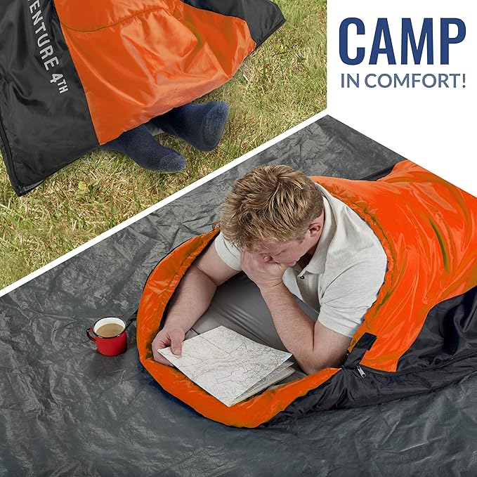 VENTURE 4TH Backpacking Sleeping Bag – XXL, Double and Single Sizes - Lightweight Warm & Cold Weather Sleeping Bags for Adults, Kids & Couples – Ideal for Hiking, Camping & Outdoor Adventures