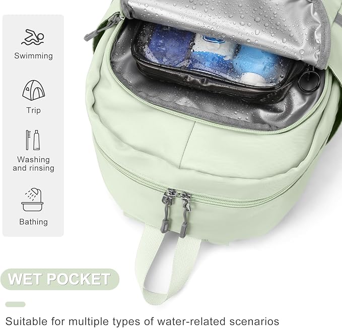 coofay Gym Backpack For Women Waterproof Backpack With Shoe Compartment Lightweight Travel Backpack Workout Sports Backpack Large Gym Bag