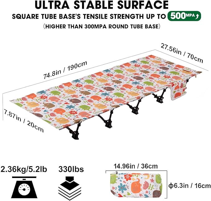 HITORHIKE Camping Cot Compact Folding Cot Bed for Outdoor Backpacking Camping Cot Bed
