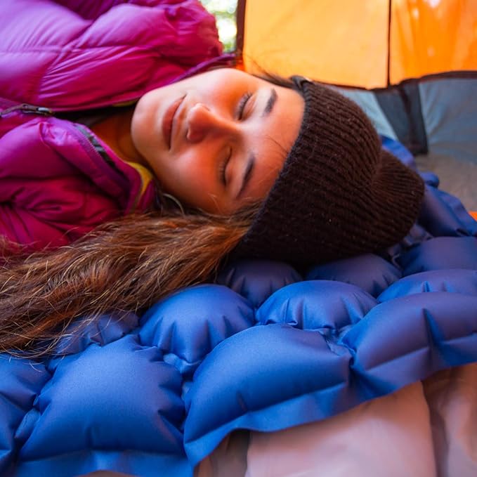 ECOTEK Outdoors Hybern8 Ultralight Inflatable Sleeping Pad with Contoured FlexCell Honeycomb Design - Easy to Inflate, Comfortable, Lightweight, Durable, and Hammock Approved [Evergreen]